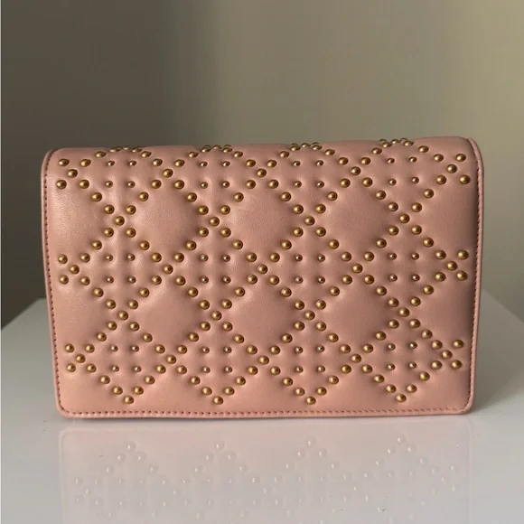 Christian Dior Dioraddict Studded Chain Wallet Blush Pink Leather - Picture 2 of 16